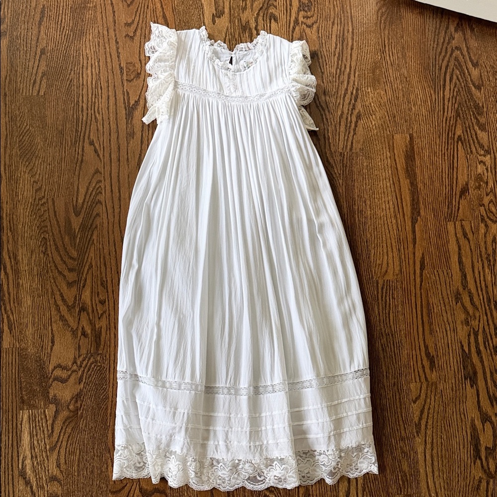 White Lace Trimmed Dress